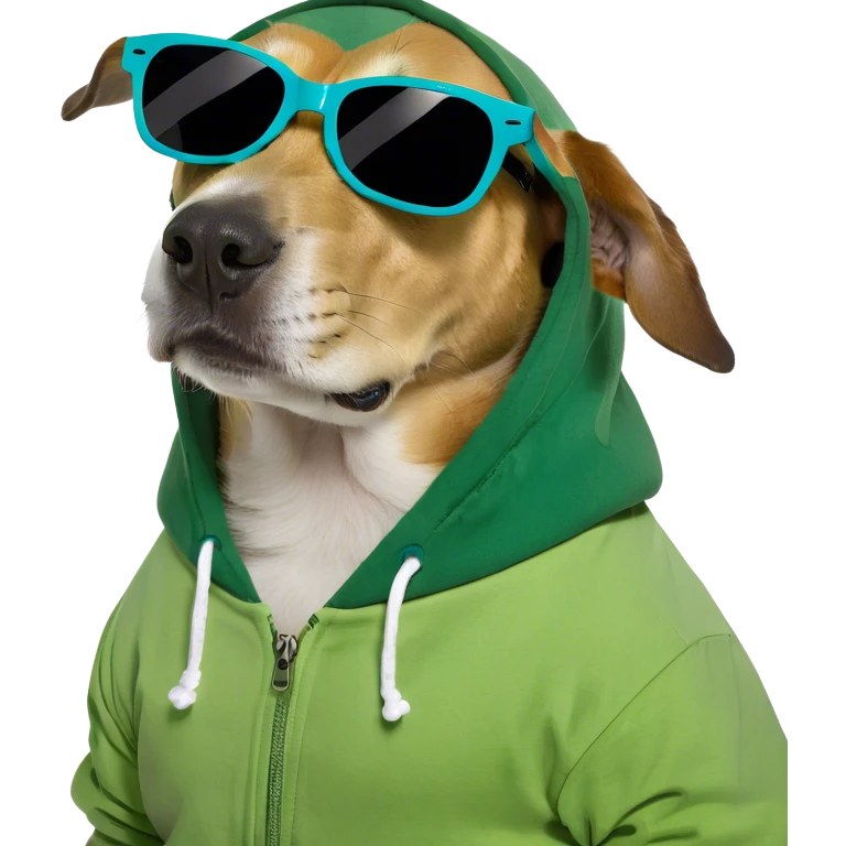 Dog wearing hoodie emoji