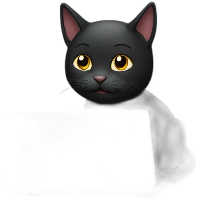 black cat using laptop emoji