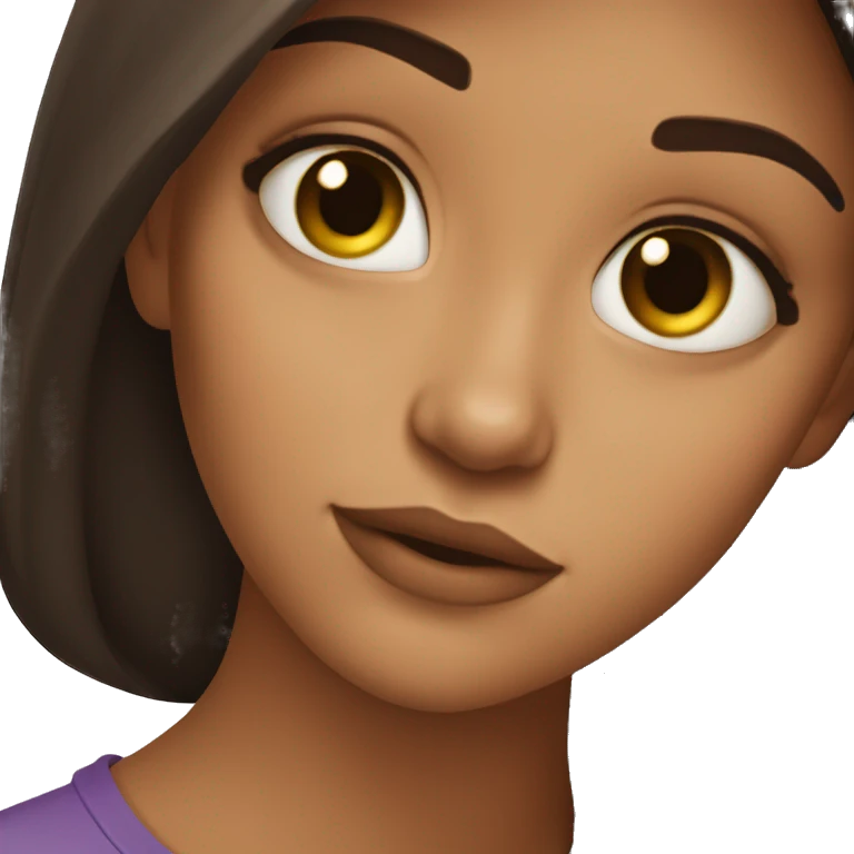 A brunett girl whit hazel eyes emoji