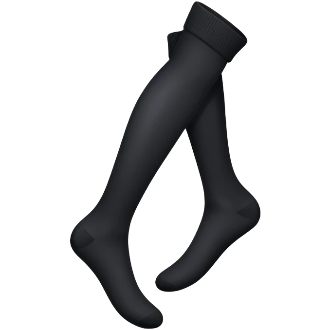  Plain Black  very long socks emoji
