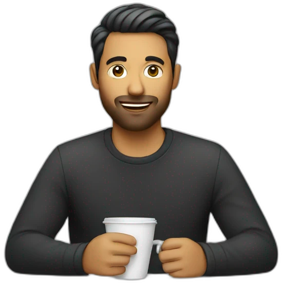 A Designer drinking coffee emoji