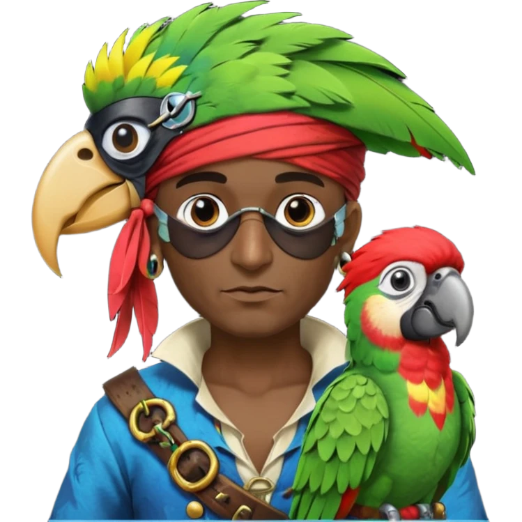 pirate and parrot emoji
