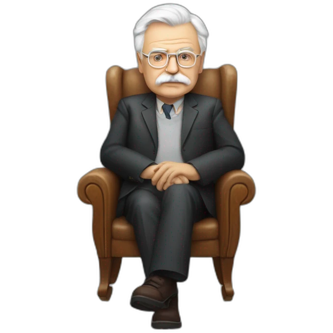 Andrzej Sapkowski in a chair emoji