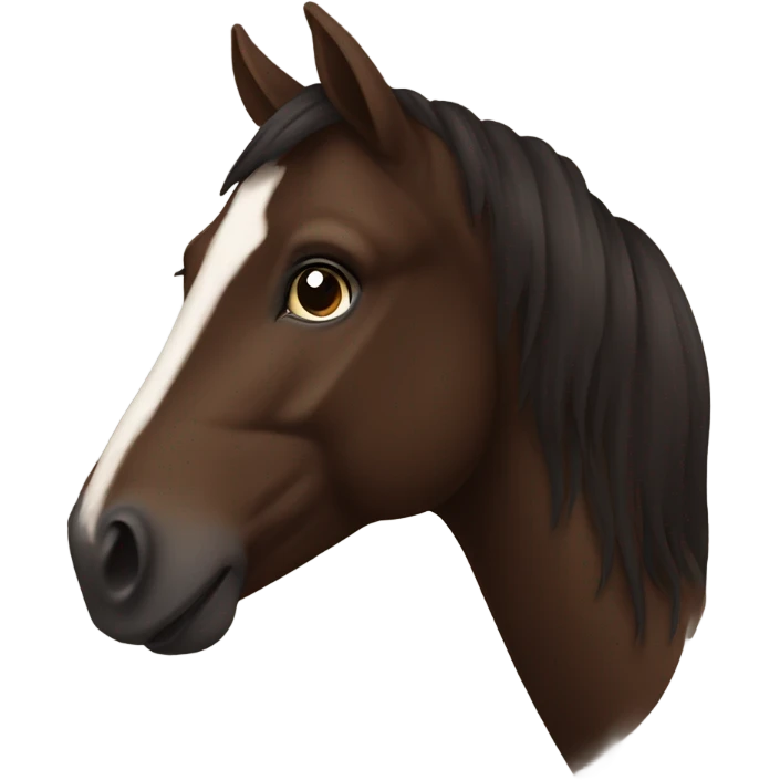 Dark brown horse with brown face  emoji