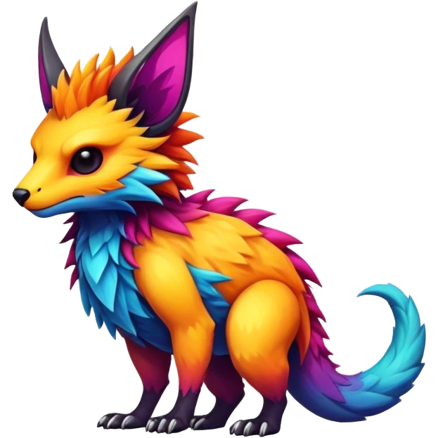 Epic Edgy Cute Colorful Vernid-creature-animal full body emoji