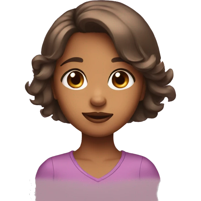 Girl making cute puppy face emoji