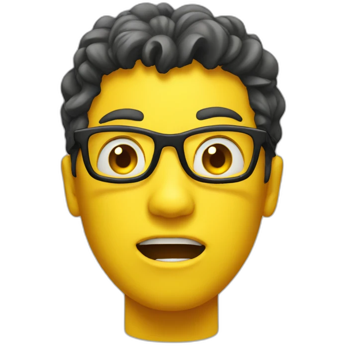Nerd yellow emoji shock face emoji