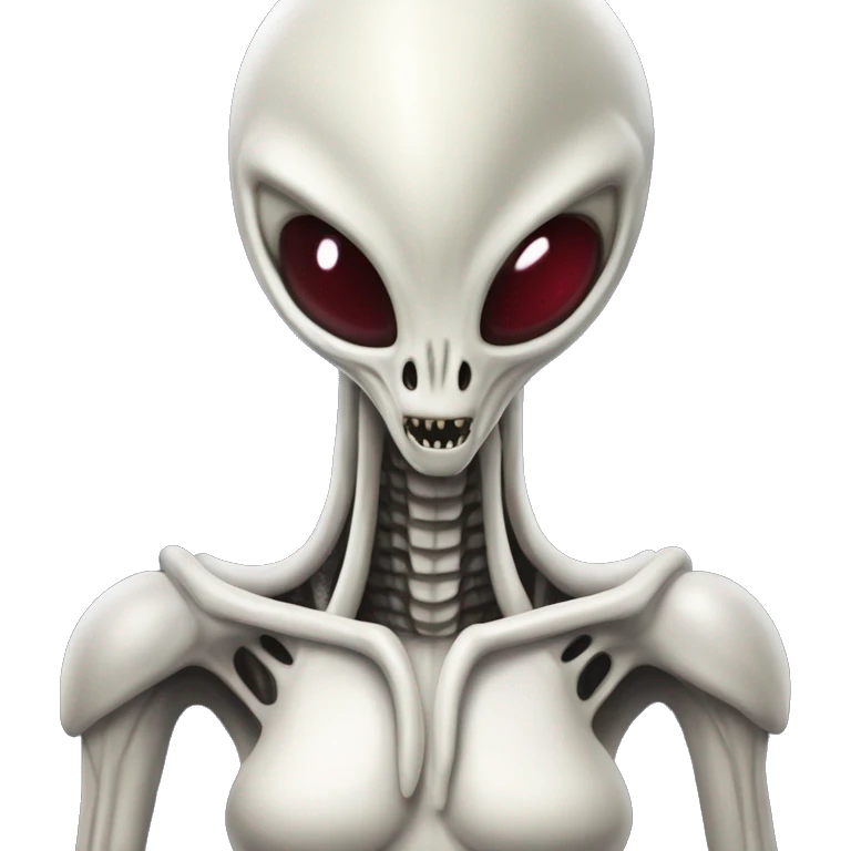  xenomorph alien in love flirty, with many hearts emoji