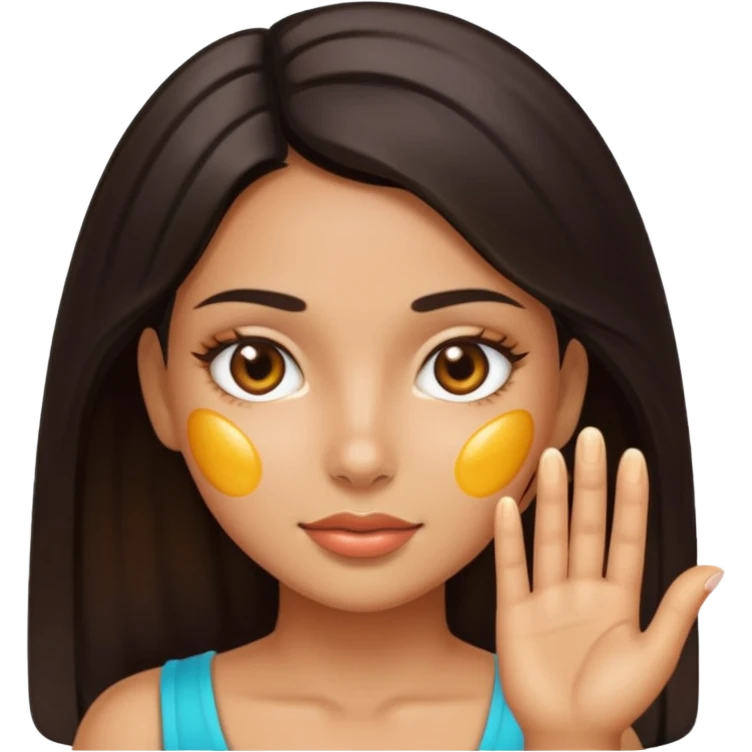 Latina girl with shiny, oily skin that's very noticeable emoji