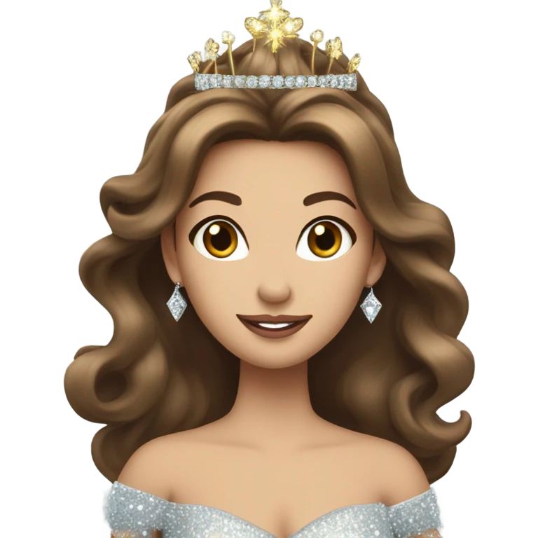 Pageant queen with brown hair emoji