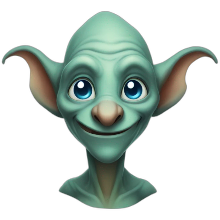 Long nose, cute goblin with blue eyes emoji