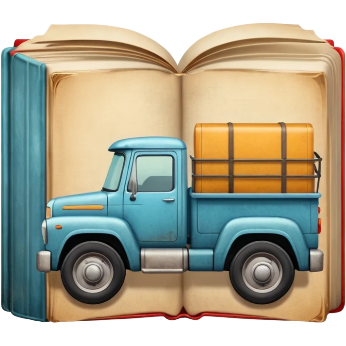 a book with a truck on the cover emoji