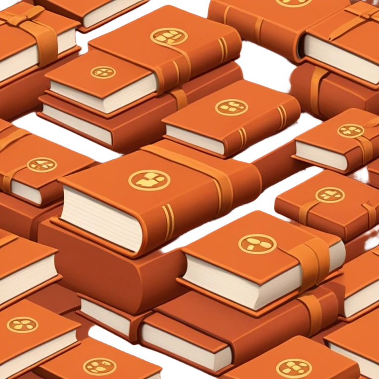 Psychology books in dark terracotta color without face emoji