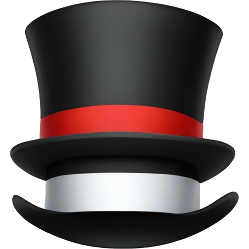 top hat with red detail emoji