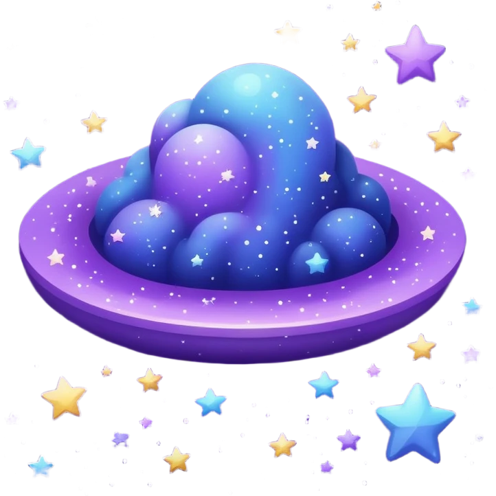 Galaxy with a blueish purple filled with stars. emoji