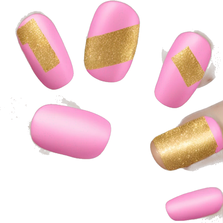 pink and gold nails emoji
