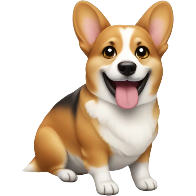 corgi on the beach with a coconut in hand emoji