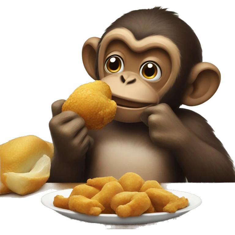 Monkey eating a chicken  emoji