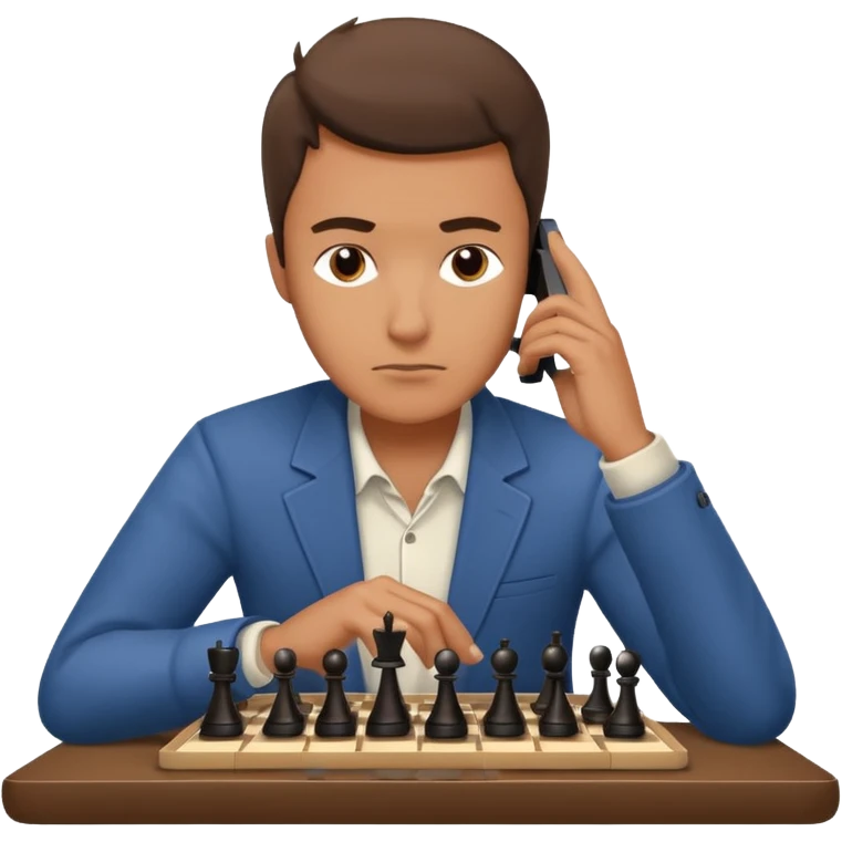 he plays online chess on phone emoji