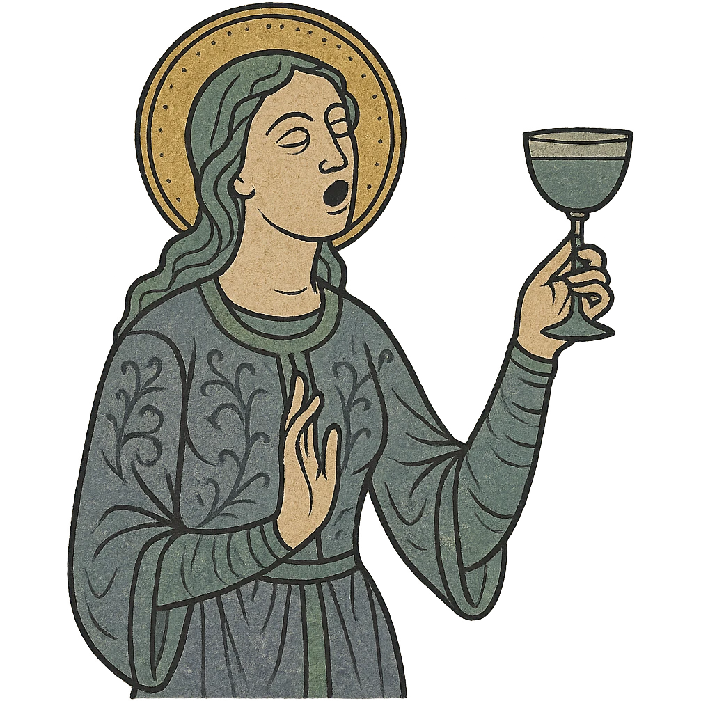 woman singing with wine glass in her hand emoji