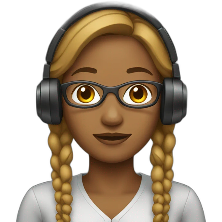 woman with headset emoji
