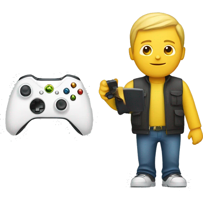 a white yellow guy with an xbox controller emoji