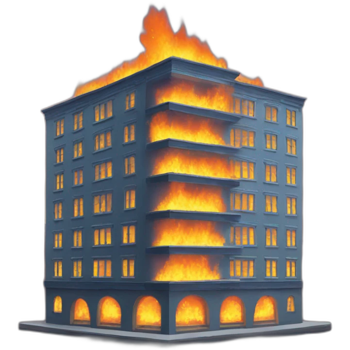 immeuble en feu emoji