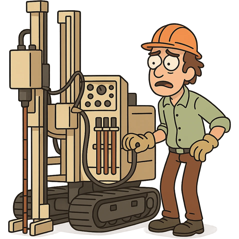 rack-mounted geotechnical drilling rig (Geoprobe-style soil sampling machine), transparent background emoji