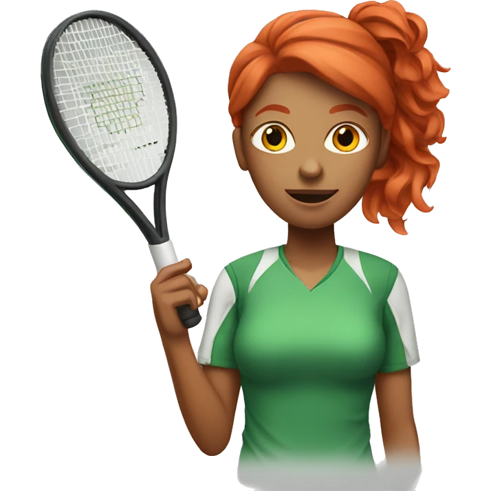 a female tennis coach with red hair holding a whistle emoji