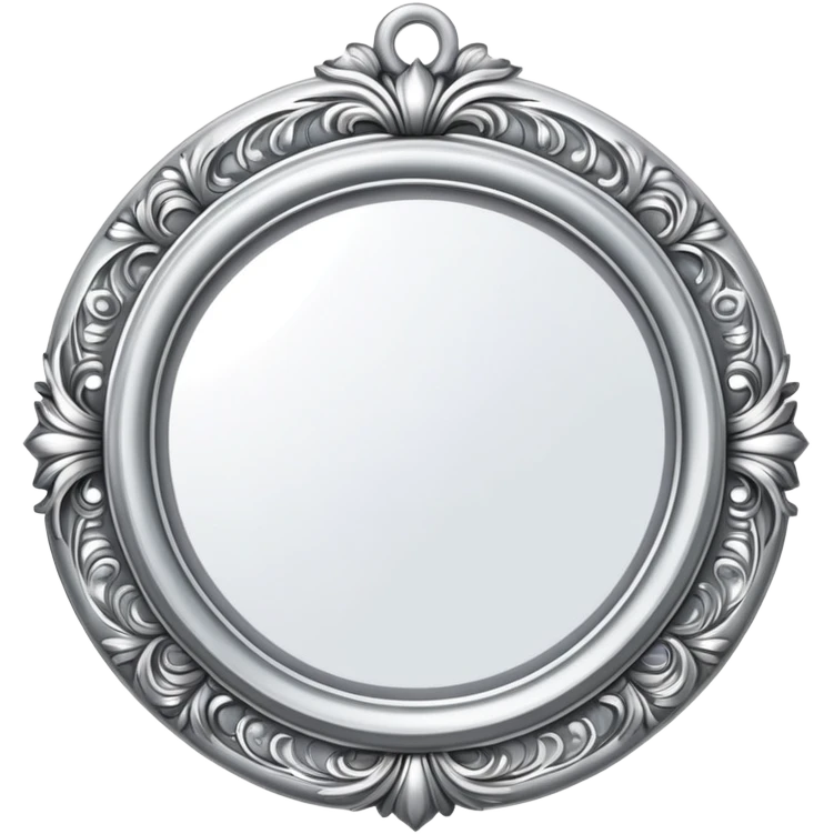 silver round painting frame ornament emoji
