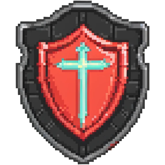 simple red magical code shield with aura emoji