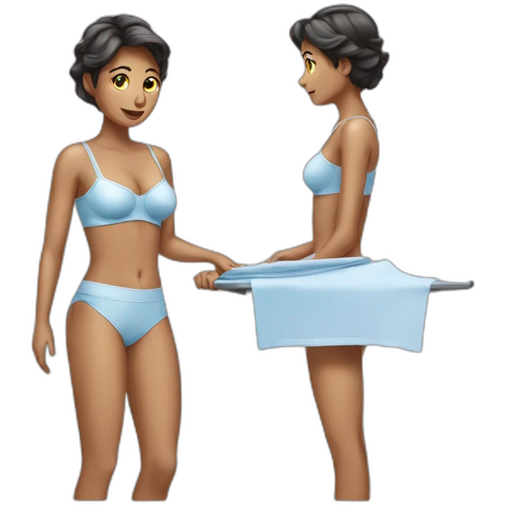 ironing woman underwear emoji