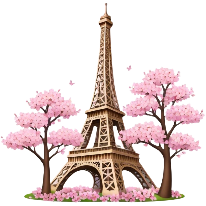 Eiffel Tower with cherry blossoms  emoji
