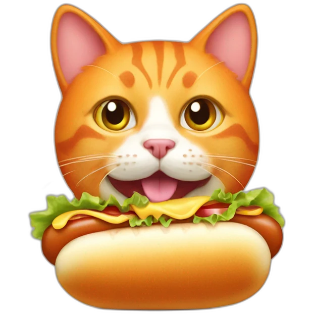 Orange cat rating hotdog emoji