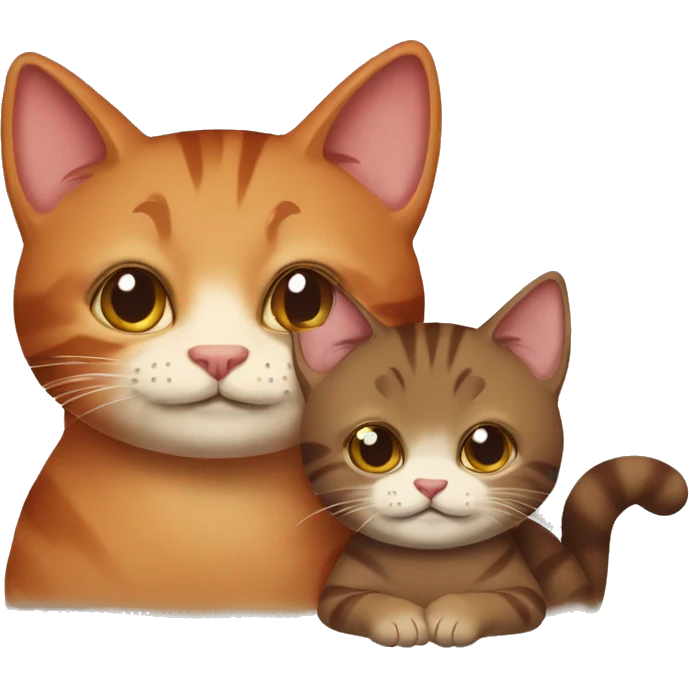 Red and brown cats are purring  emoji