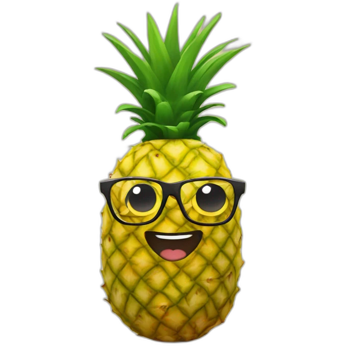 Pineapple wearing glasses emoji