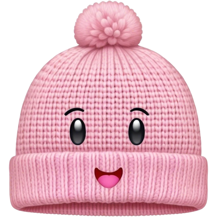 pastel pink knitted hat emoji