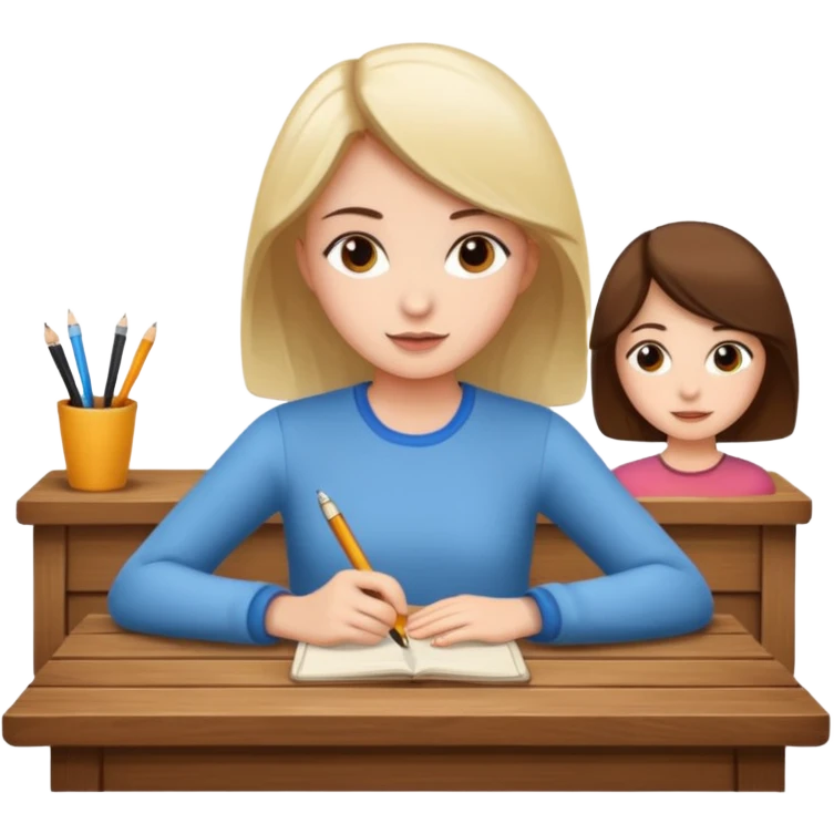 girl disscussion around a table emoji