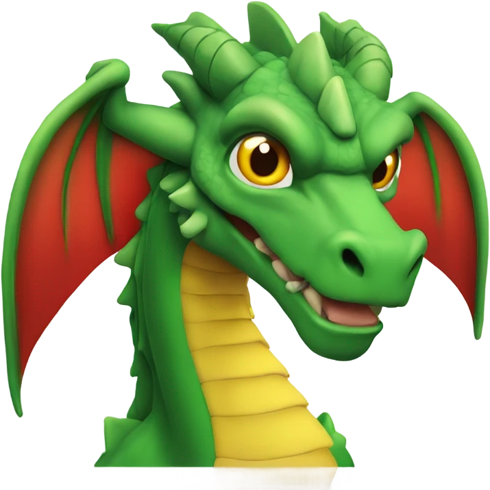 the head of a graoully dragon, green body and red back and green / yellow wings emoji