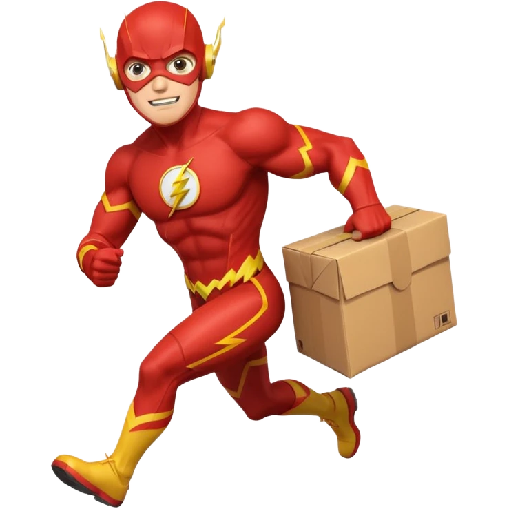 The flash running with package emoji