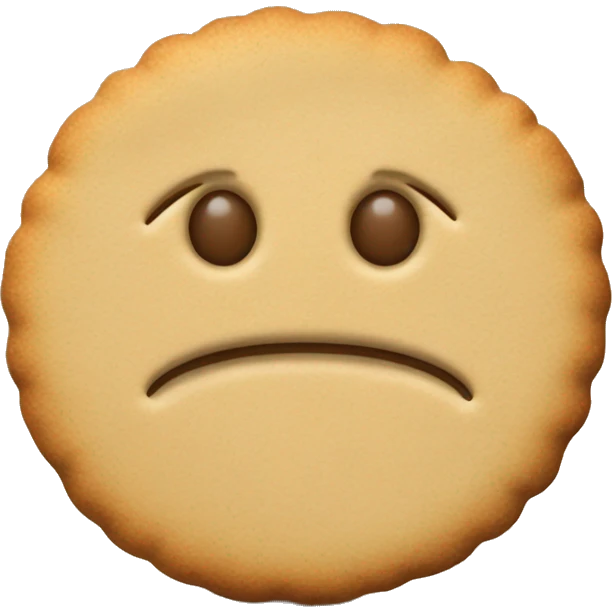 beige cookie shaped like a mit emoji