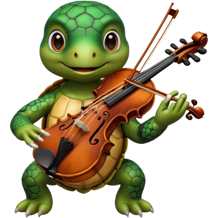 TUrtle playing violin emoji