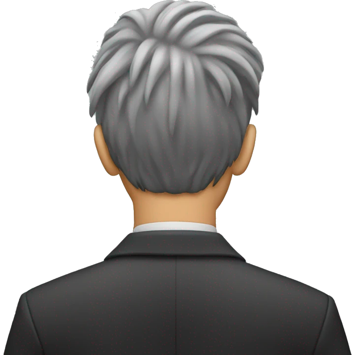 Back of a mans head with hair emoji