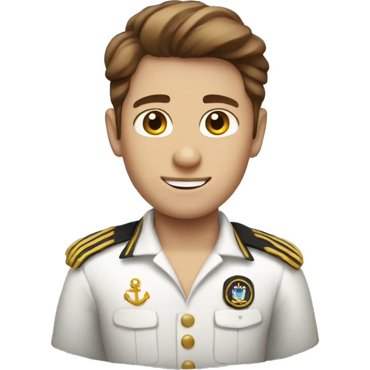 White boy with brown hair dressed as a yacht captain  emoji