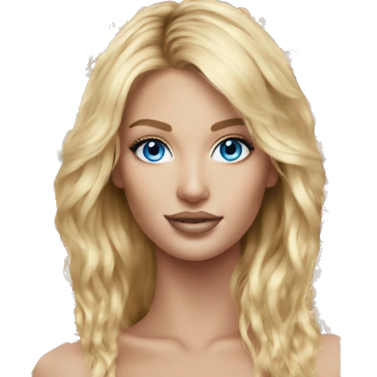 Realistic victoria secret model blonde blue eyes  emoji