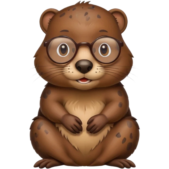 spectacled beaver with clotches emoji