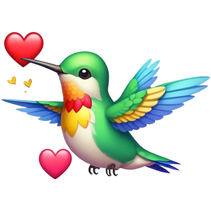 Humming bird holding heart  emoji