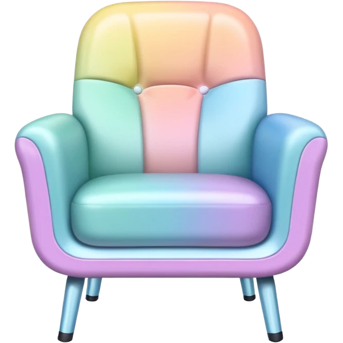 Colorful shiny pastel chair emoji