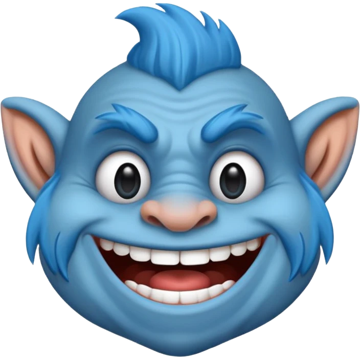 Blue troll faces emoji