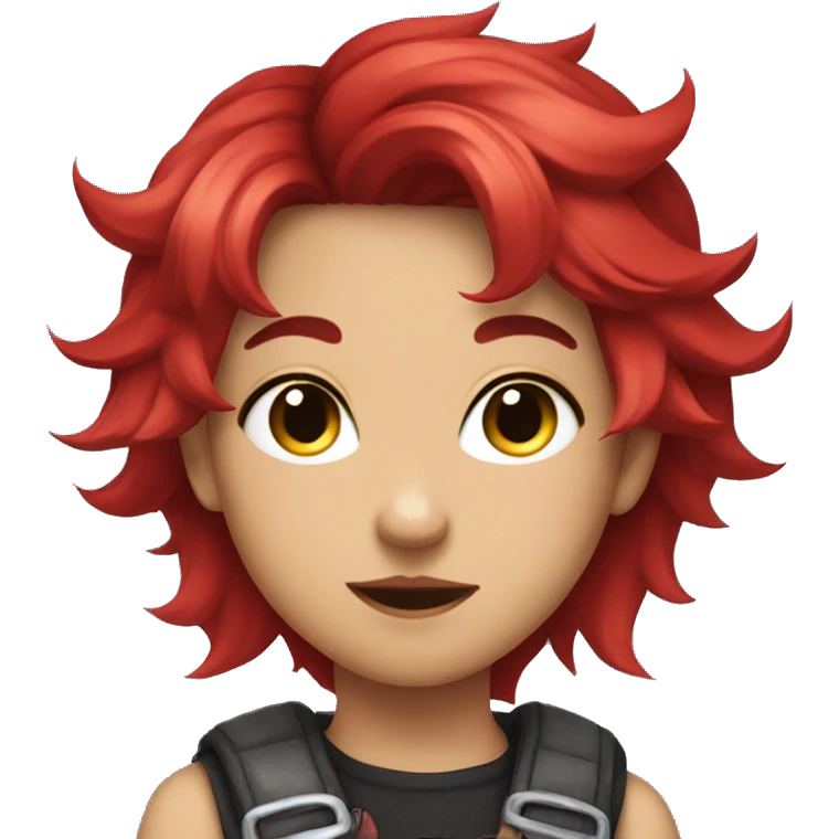 feminine catboy with red and black hair emoji